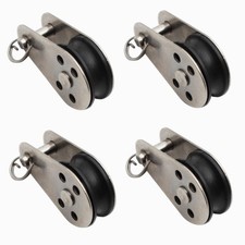 4PCS 25mm Pulley Block with Removable Pin 316 Stainless Steel Nylon Sheave