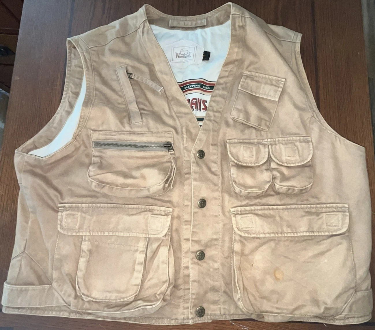 Utility Vest Mens XL Outdoor Fishing Hunting Photography Sportsman Safari Brown