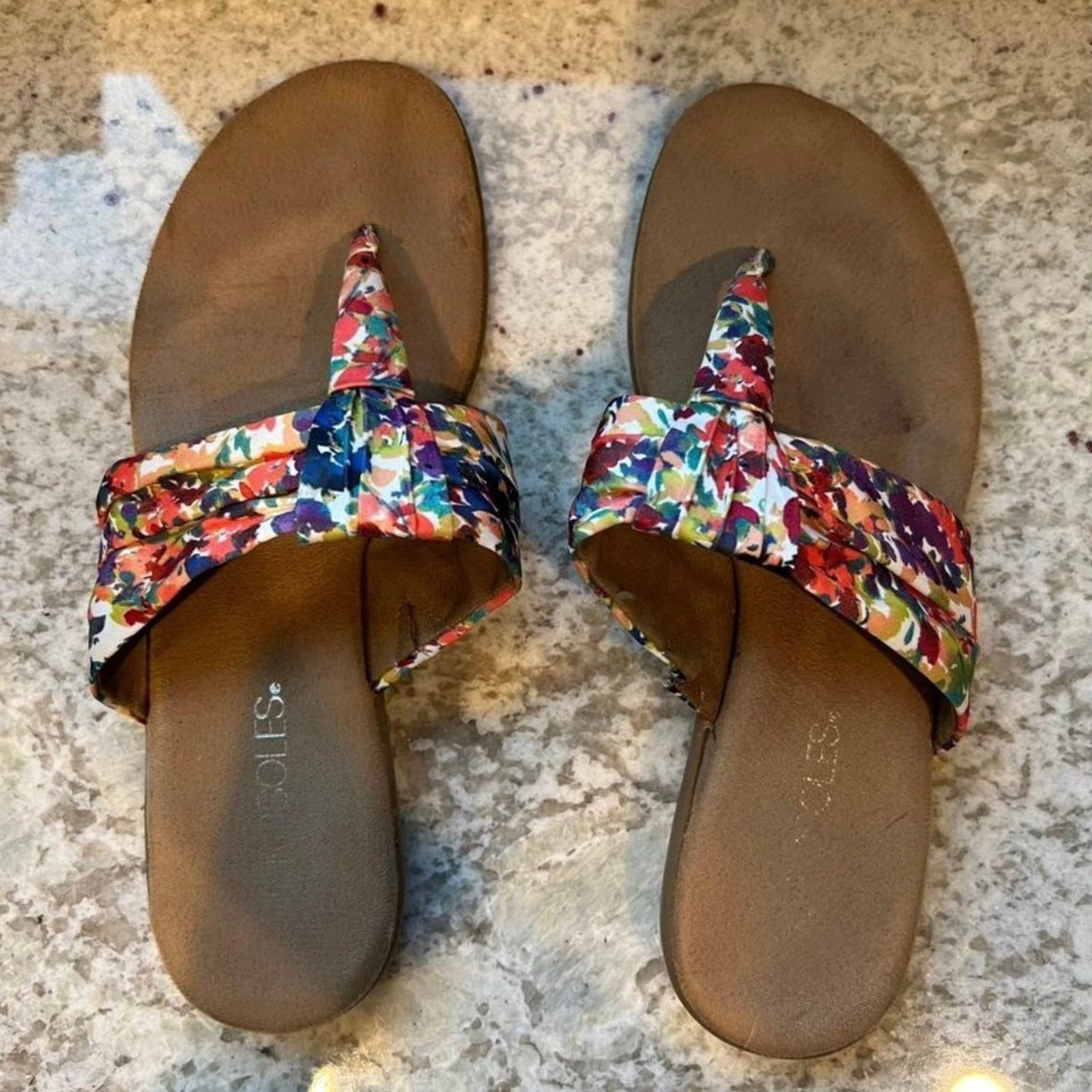 APL Sandali aerosol floreali multicolore Nathalie Lete Anthropologie DUPE donna taglia 7