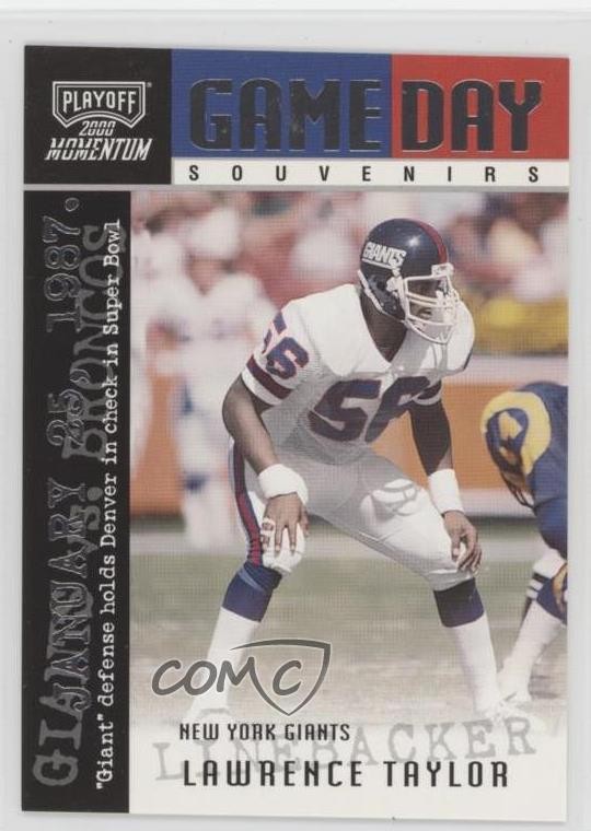 2000 Playoff Momentum Game Day Souvenirs Lawrence Taylor #GDS10 HOF 13h2
