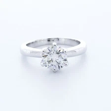 1.59ct Certified Natural Diamond F/SI2 Round Cut 14K Gold Classic Solitaire Ring