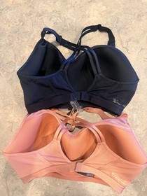 Victoria's Secret Set of 2 Sports Bras 36DDD High Support Molded Black Coral