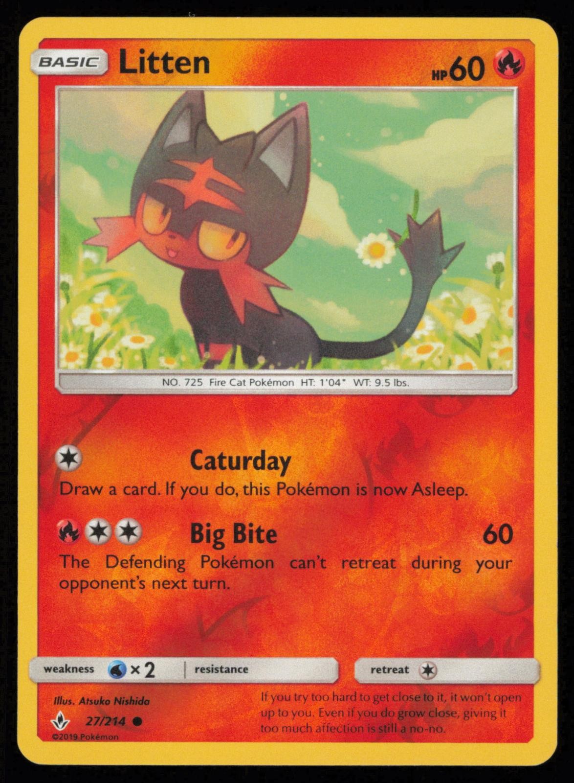 Litten 27/214 Reverse Holo Common Pokemon Unbroken Bonds UNB NM