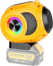 Jobsite Bluetooth Speaker for Dewalt 20V Battery TWS Paring w/ AUX TF Input USB