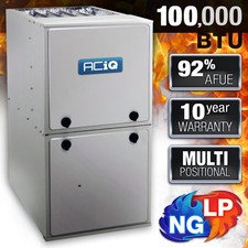 ACiQ 92% 100K BTU 21" Central NG/LP Gas Furnace - 5 Ton Blower, Multi-Positional
