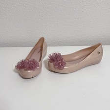 Mini Melissa Kids Pink Mini Ultragirl Springtime Floral Flats Girls Size 2