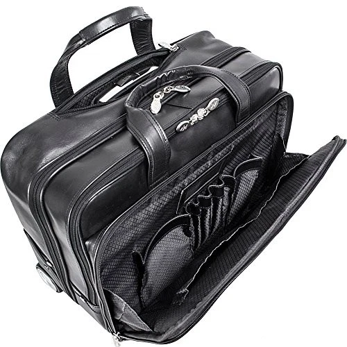 Maletín para portátil McKlein 15 pulgadas de cuero con ruedas BOWERY negro Foto 3 de 3