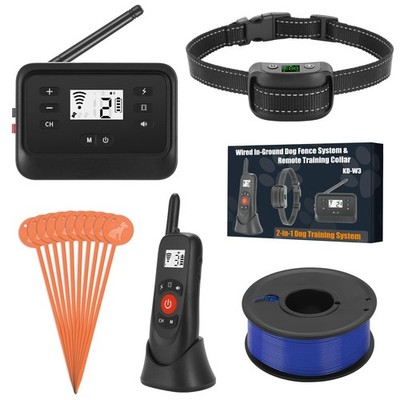 Dog Fence Electric Pet Containment 650Ft Wire Remote Training Collar KD-W3 Wired