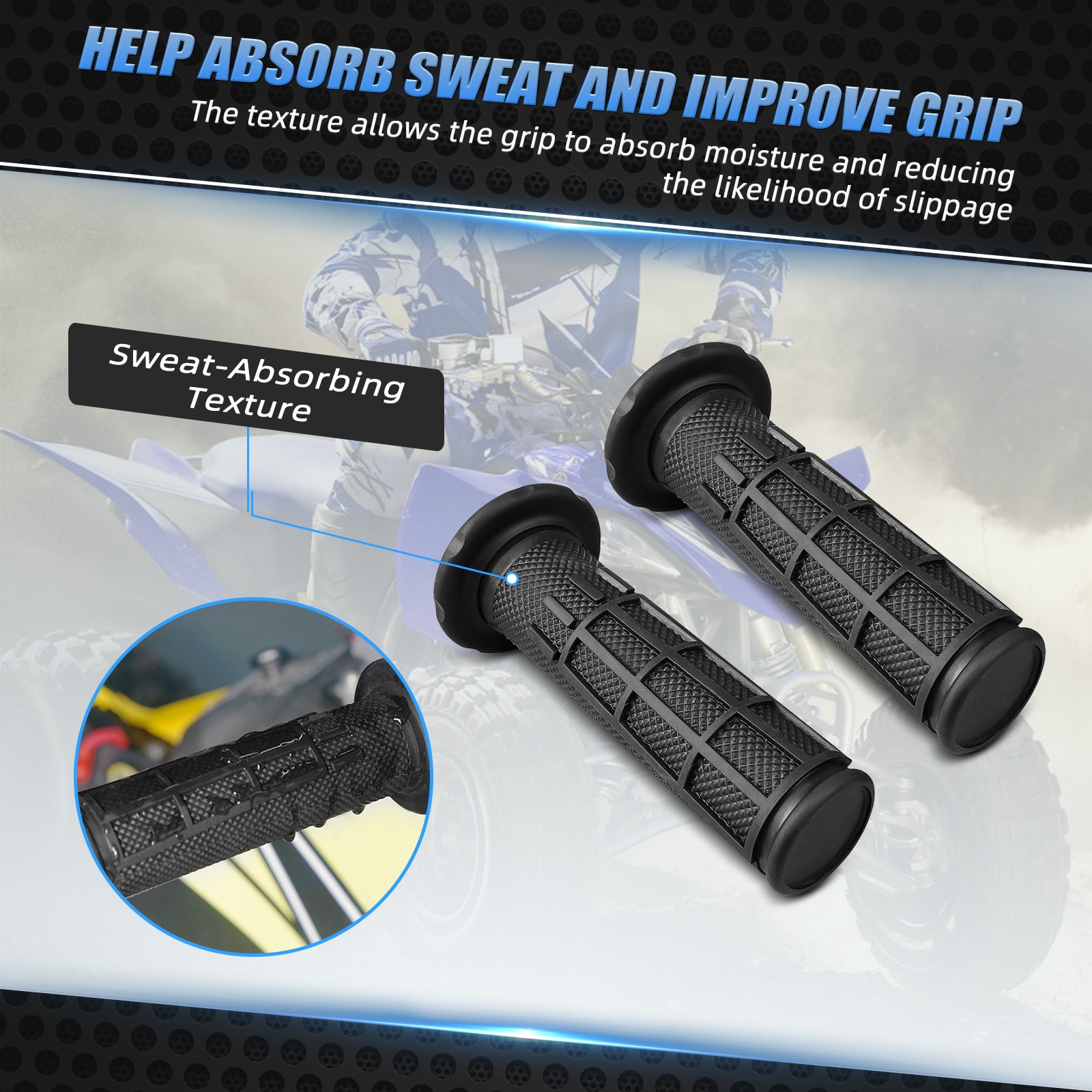 For YAMAHA BLASTER 200 Left + Right Rubber Handlebar Throttle Grips 1988-2006