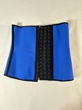 Blue latex waist trainer corset fits approx S M based on stretch
