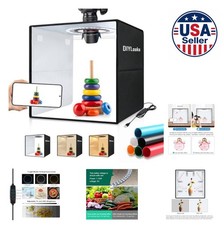 Photo Light Box 12x12x12 120 LED Dimmable 3 Modes USB Powered 6 Backdrops Carry