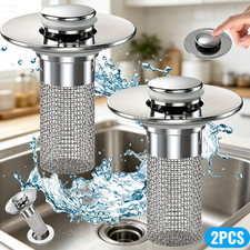 2 Pack Sink Stopper Hair Catcher Bathroom Pop Up Sink Drain Strainer Filter Plug