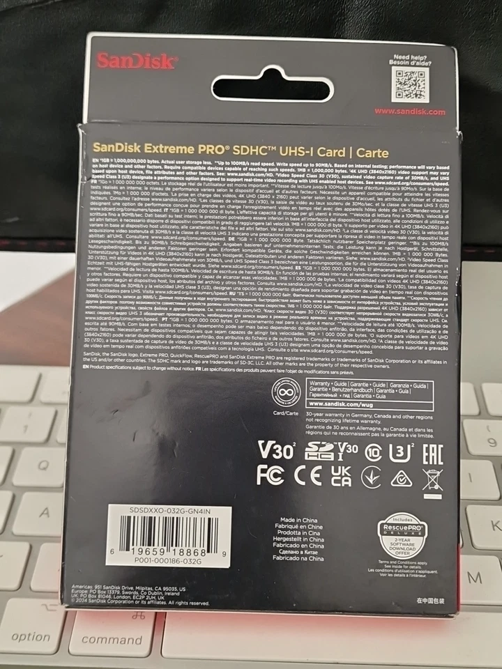 SanDisk Extreme Pro 32GB UHS-I SDHC Memory Card (SDSDXXG-032G-GN4IN) New SEALED - Image 4 of 4