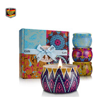 Duftkerzen Set 4 StüCk 500G Naturwachs Kerzen Geschenkbox Geschen