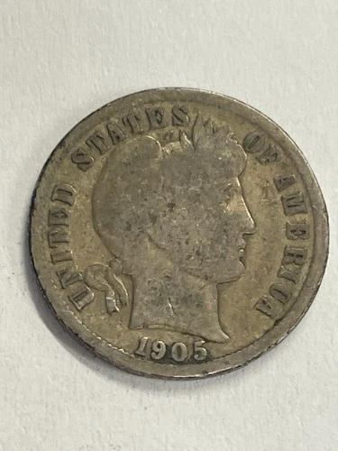 1905 Barber dime, 90% silver, Very Fine Condition, REEDERSONG