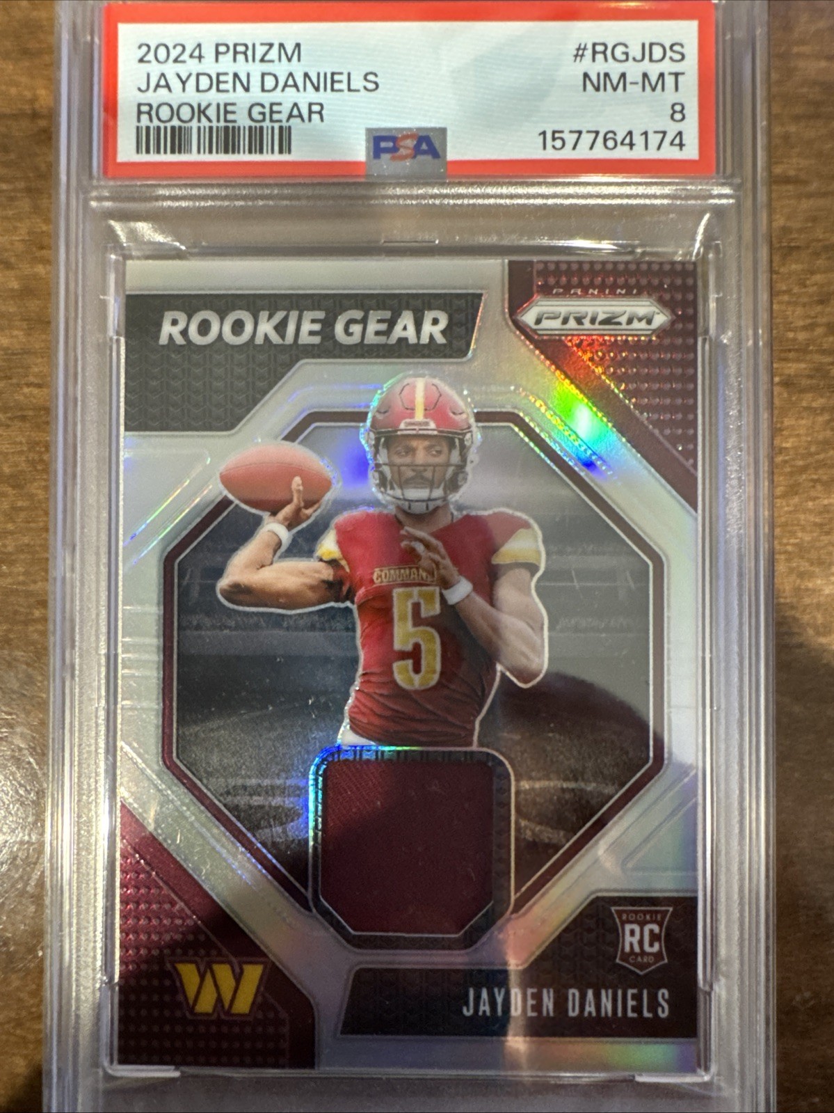 2024 Prizm Rookie Gear - Jayden Daniels #RGJDS PSA 8 (RC)