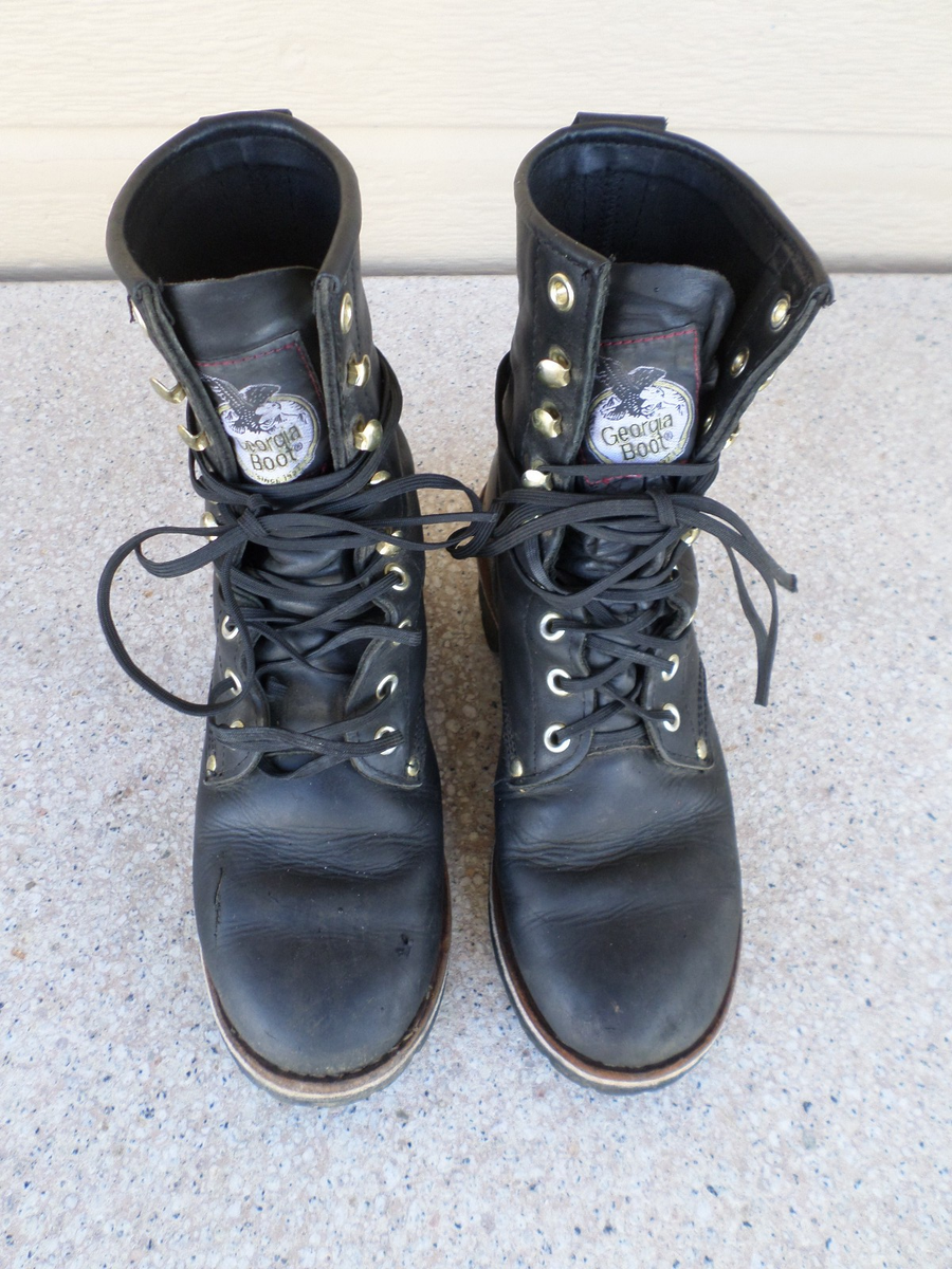 Georgia Boots G8120 Oil Black Plain Toe Leather Lace-Up  display picture 2