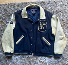 Vintage 90s GAP Varsity Classic Letterman Jacket Navy blue/Cream