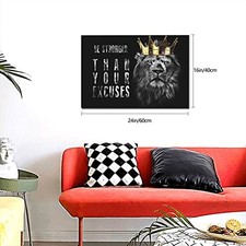 Baveqas Quotes Black And White Wall Art Canvas Animal Lion Wall Art Gift For Men