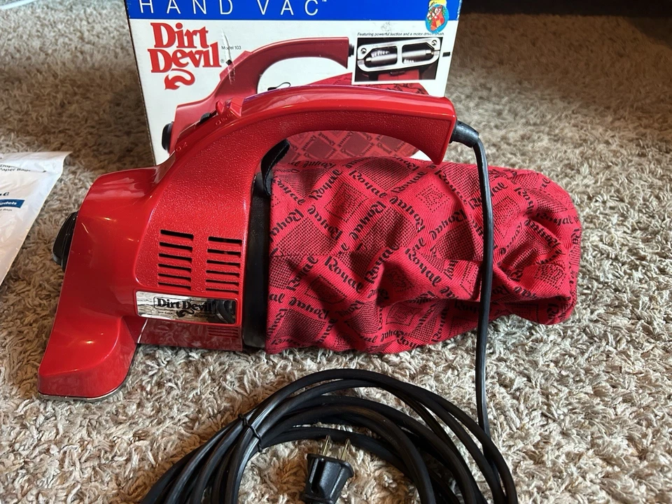 Royal Dirt Devil Hand Vacuum Cleaner Model 103 With Attachments, 3 Bags, In Box - Image 2 of 4