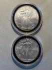 Lots of Two Silver American Eagle 1oz Coins 2010, 2013 Toning