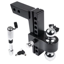 Adjustable Aluminum Trailer Hitch Fits 2-inch Receiver Solid Tube Hitch 12500LBS
