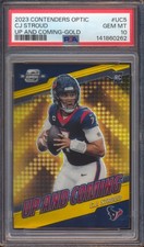 2023 PANINI OPTIC CONTENDERS CJ STROUD UP AND COMING GOLD PRIZM RC /10 PSA 10!
