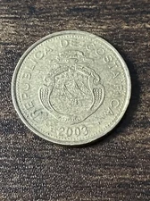 2003 Costa Rica 25 Colones Brass National arms Actual Coin TK6168*