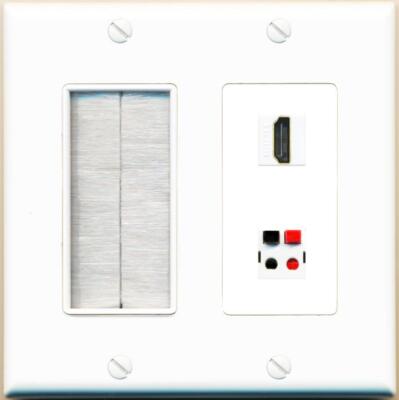 HD Speaker With Brush Port Wall Plate White Home Theater Banana Surround Sound