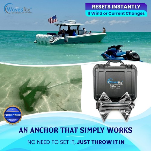 Open Box WavesRx 12lb TriAnchor - 316 Stainless Steel Folding Anchor for PWC - Bild 4 von 6