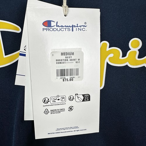 NWT Champion Mens Medium Glen Rice 41 Jersey Navy & Yellow Shooting Shirt Retro - 第 3/13 張圖片