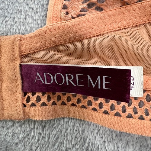 Adore Me Lace Bra Unlined Balconette Everyday Support Peach 42D - Picture 4 of 9