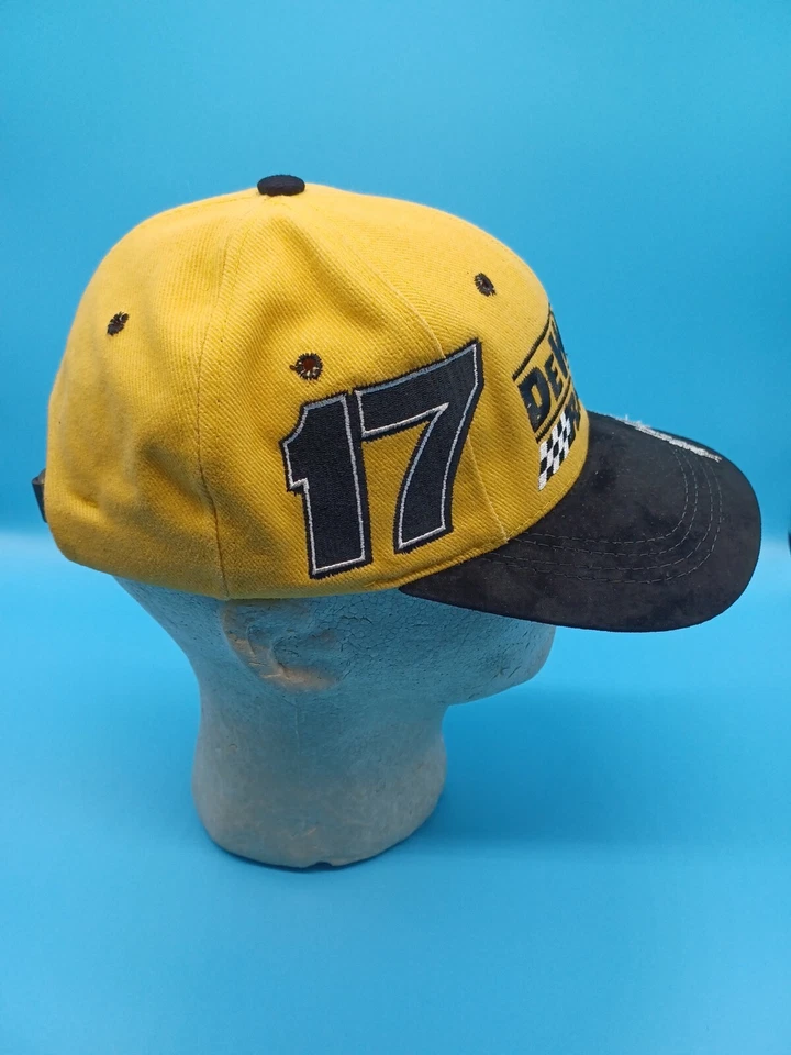 Sombrero De Colección Dewalt Racing Matt Kenseth Roush #17 NASCAR Cuero Negro Gamuza Amarillo Foto 2 de 4