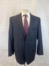 Paul Fredrick Mens Navy Blue 100% Wool Blazer...