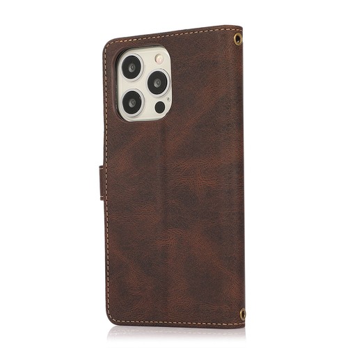 Funda protectora abatible con ranuras para tarjetas de crédito billetera con soporte de cuero con cordón para Apple iPhone - Imagen 32 de 49