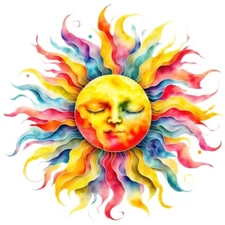 Colorful Sun Sticker Decal