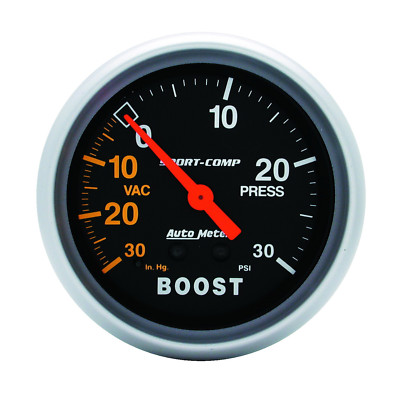 AutoMeter 3403 Sport-Comp Vac/Boost, Gauge 2-5/8 in., Mechanical