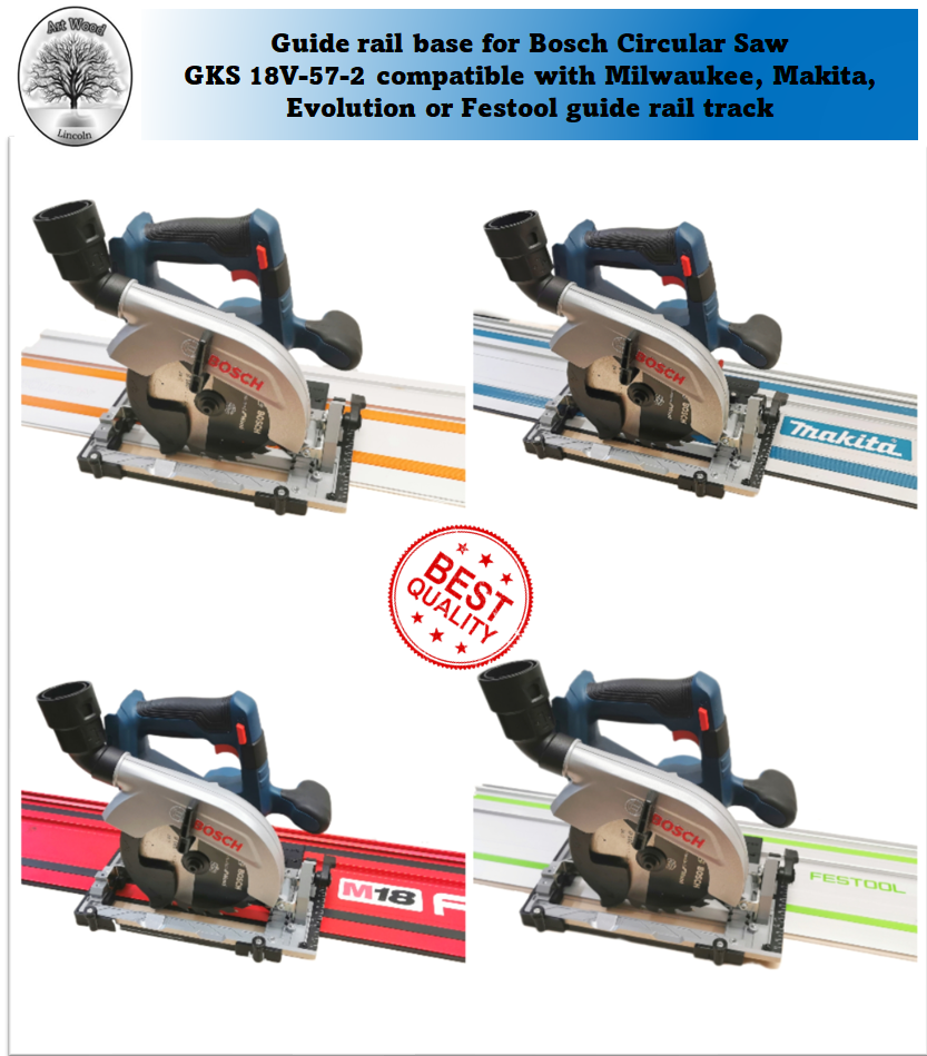 Adaptor base Circular Saw Bosch GKS18V-57-2 Milwaukee Festool rail track  Made UK