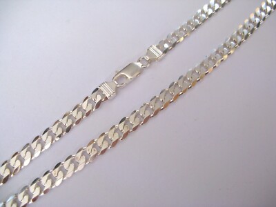 28'' 7mm thick sterling silver Curb chain 59.3g Hallmarked