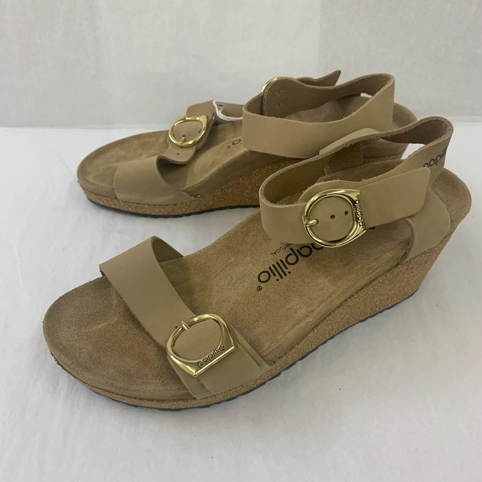 Birkenstock New w/ Box Papillio Soley Ring-Buckle Sandcastle Nubuck Leather Reg image 3