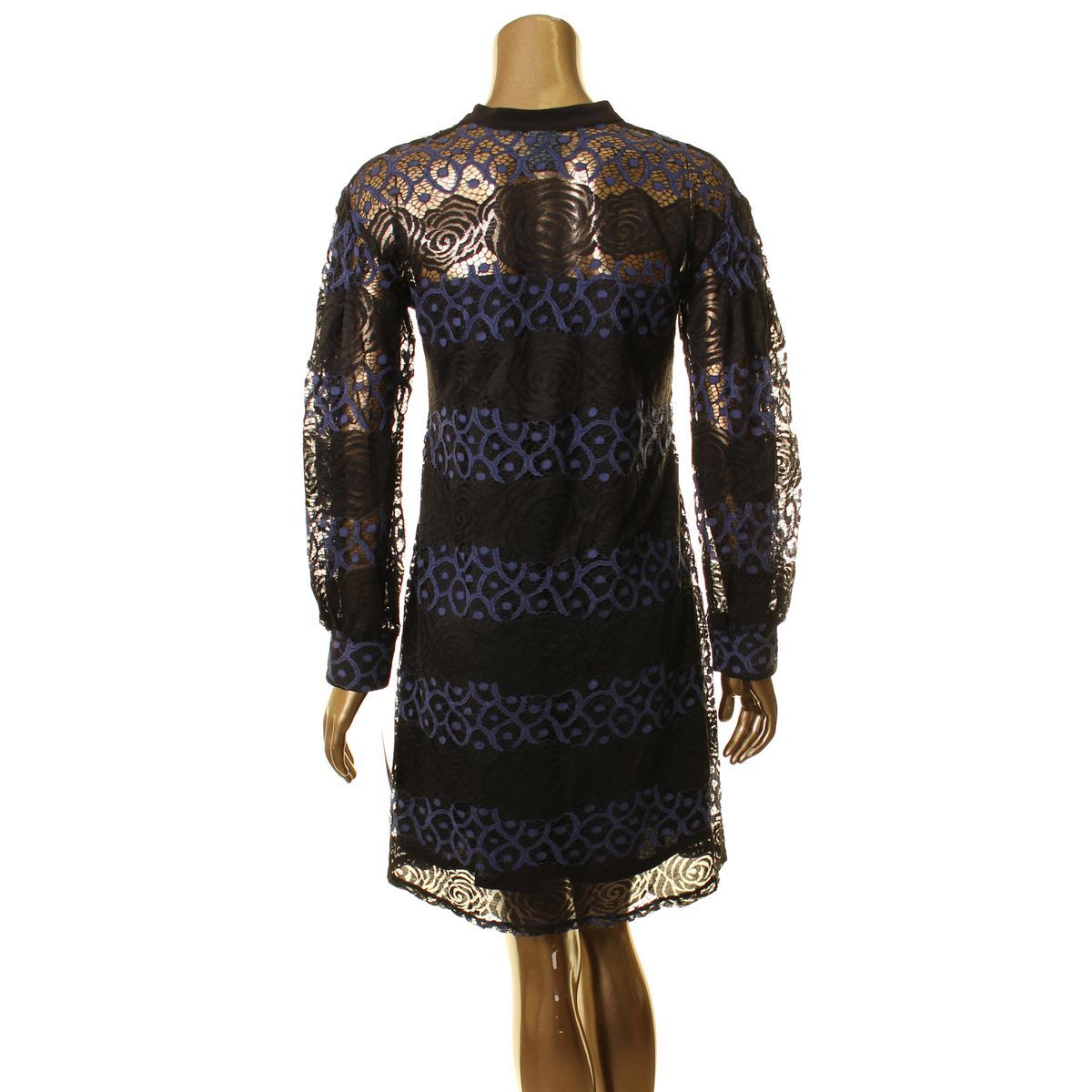 Gabby Skye Womens Lace Tie Neck Cocktail Dress Navy 8 Gabby Skye Womens Lace Tie Neck Cocktail Dress Navy 8