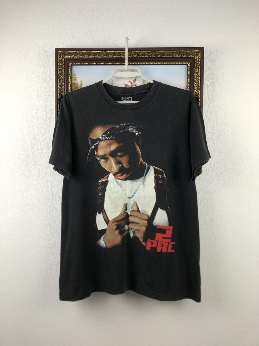 Vintage 2Pac Tupac Rap Hip Hop Tee Band Shirt Black Memorial Mens