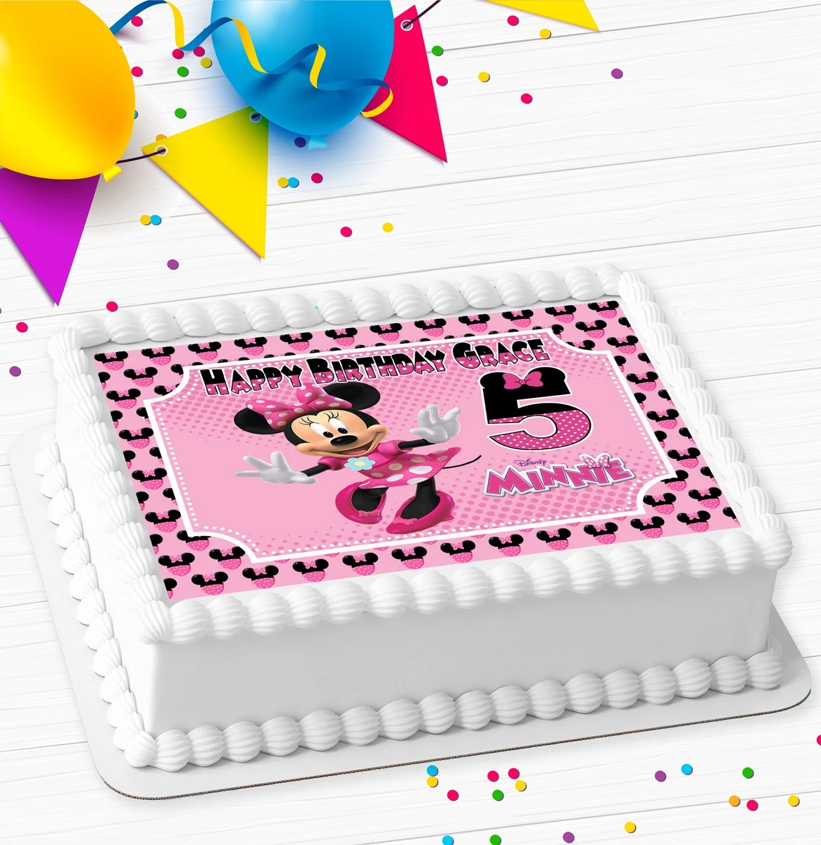 Homemade Minnie Mouse Sheet Cake