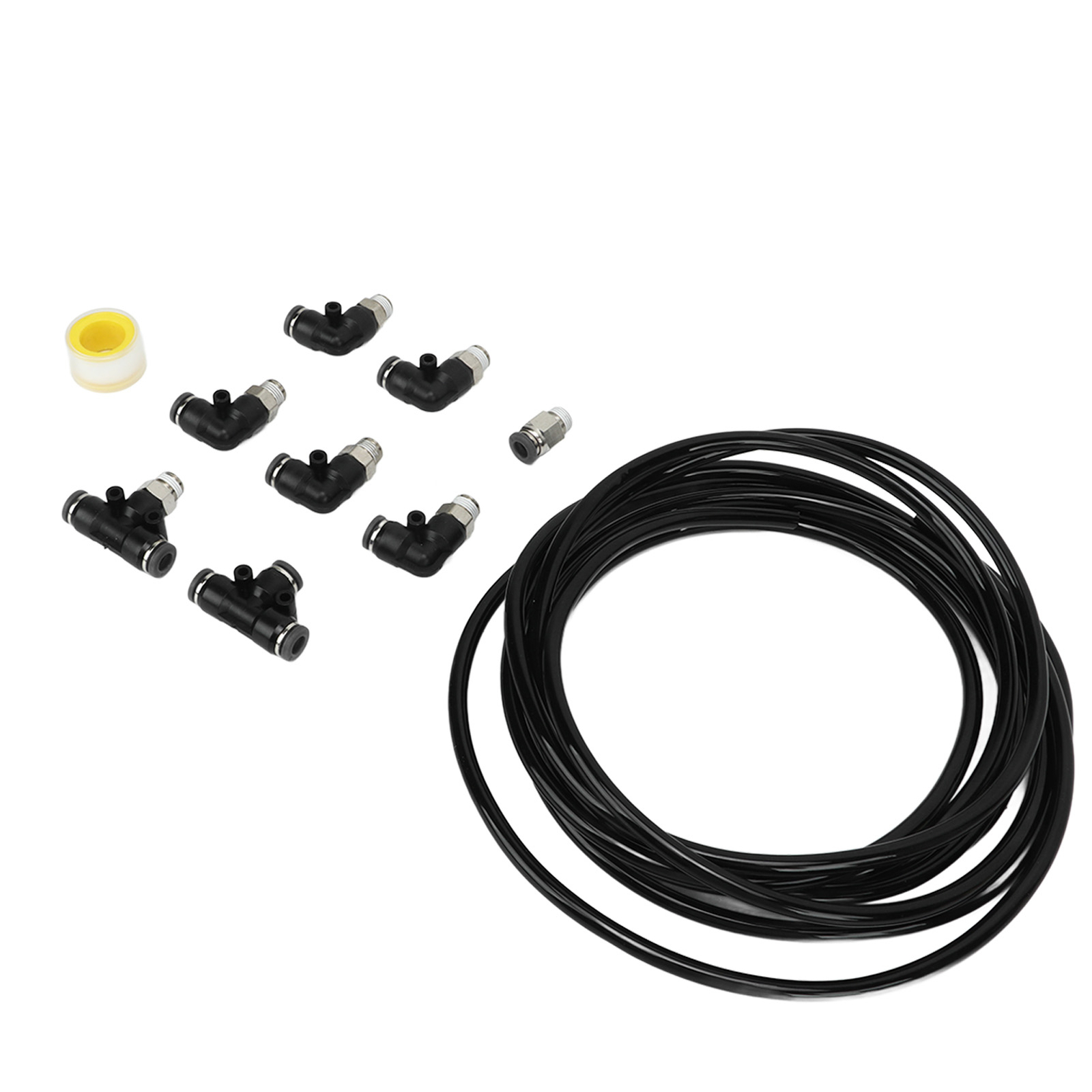 (Black)Turbo Vacuum Fitting Kit Flexible 10PCS Vacuum Fitting Kit