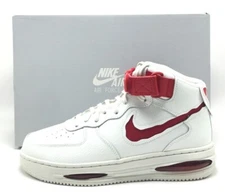*NEW* Men Nike Air Force 1 Mid Evo Leather White / Red (FB1374 102) 👍