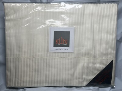Bellino Flat Sheet - Queen - Striped Sateen Egyptian Cotton New In Package