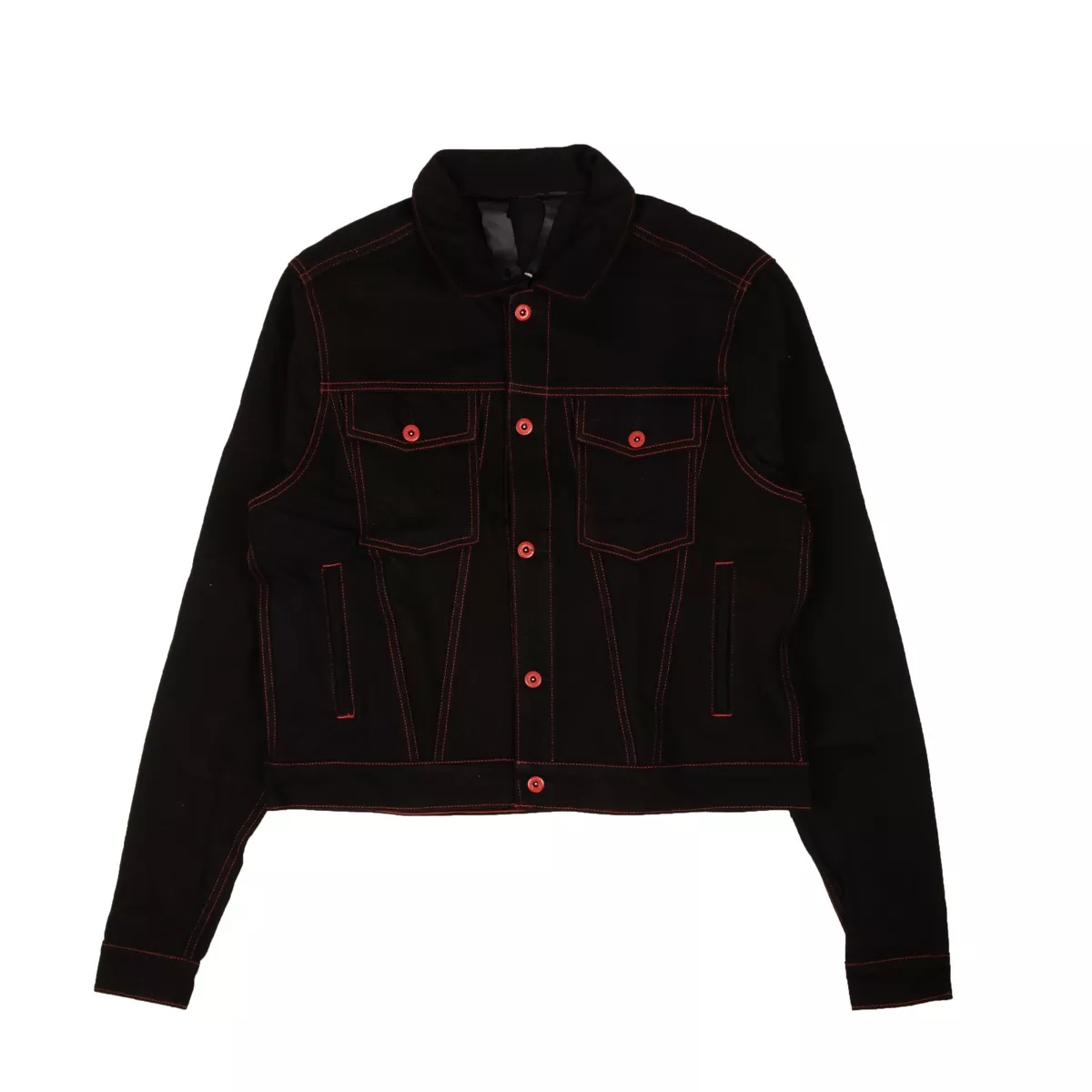 NWT VLONE Black & Red LA Exclusive Stripper Pole Denim Jacket