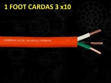 1 ft Cardas Inwall Electric Wire 3 conductor Copper 10AWG Power Cord Cable 3X10