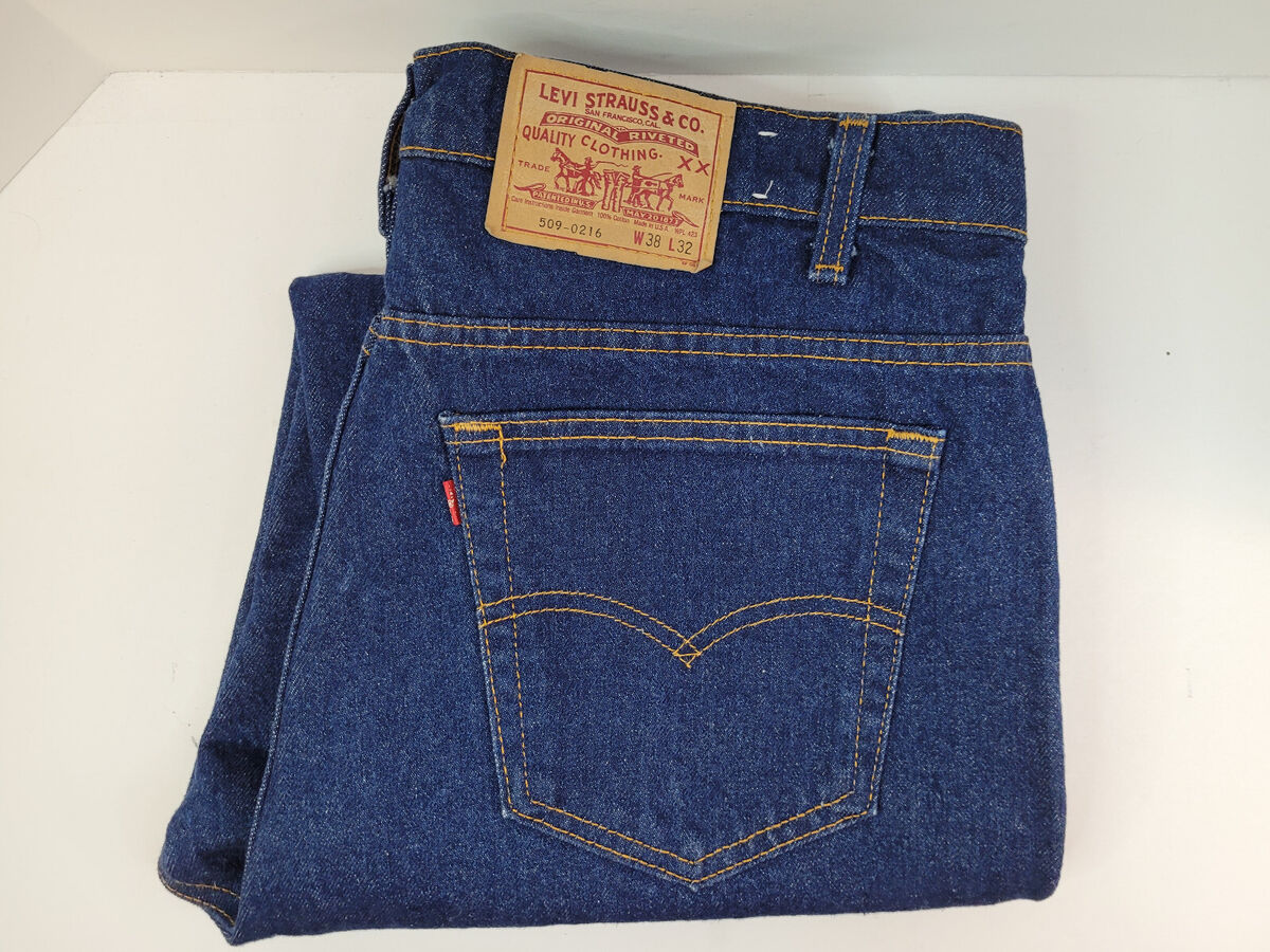 Vintage Levis 509 Straight Fit Jeans Tag 38x32 Dark Wash Red Vintage Levis 509 Straight Fit Jeans Tag 38x32 Dark Wash Red