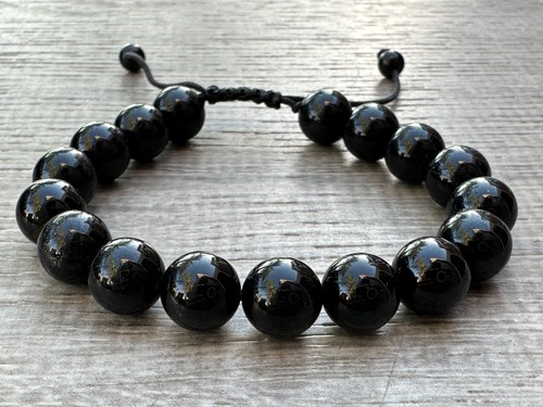 "Pulsera ajustable con cuentas de piedras preciosas de grado A+ 10 mm, pulseras de cristales genuinos 7,5" - Imagen 37 de 89